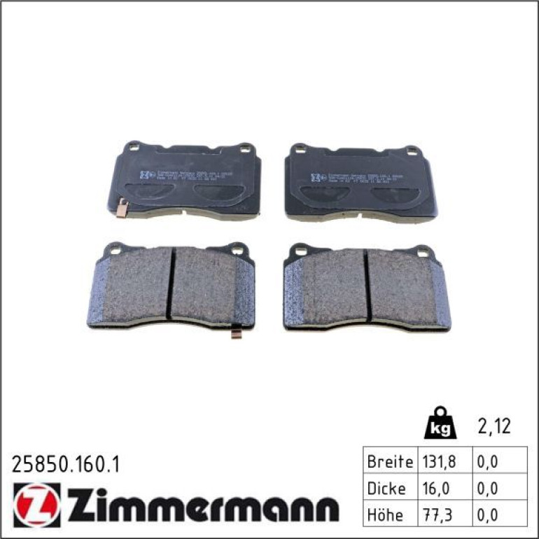 Bremsbelagsatz, Scheibenbremse 25850.160.1 Bremsbelagsatz, Scheibenbremse 25850.160.1