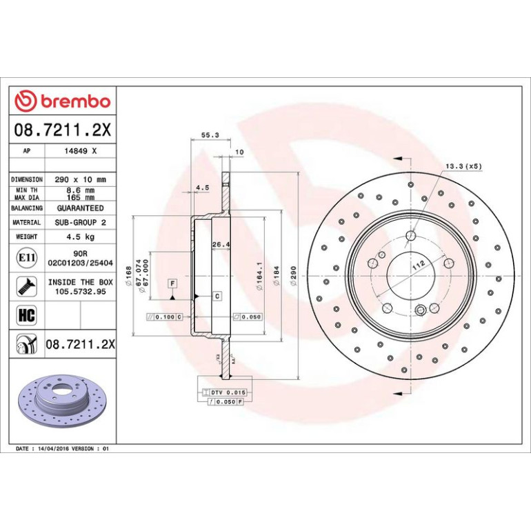 Bremsscheibe 08.7211.2X
