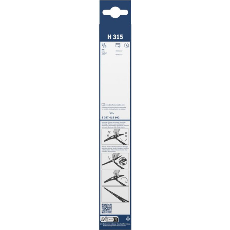 BOSCH H 315 Scheibenwischer Rear 3 397 015 102 BOSCH H 315 Scheibenwischer Rear 3 397 015 102