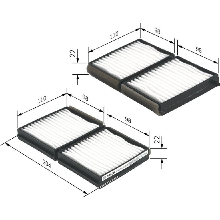 BOSCH 1 987 432 117 Innenraumfilter BOSCH 1 987 432 117 Innenraumfilter