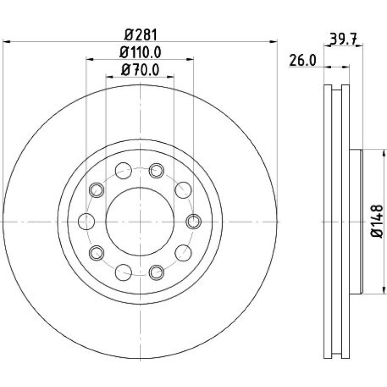 Bremsscheibe 8DD 355 117-231 Bremsscheibe 8DD 355 117-231