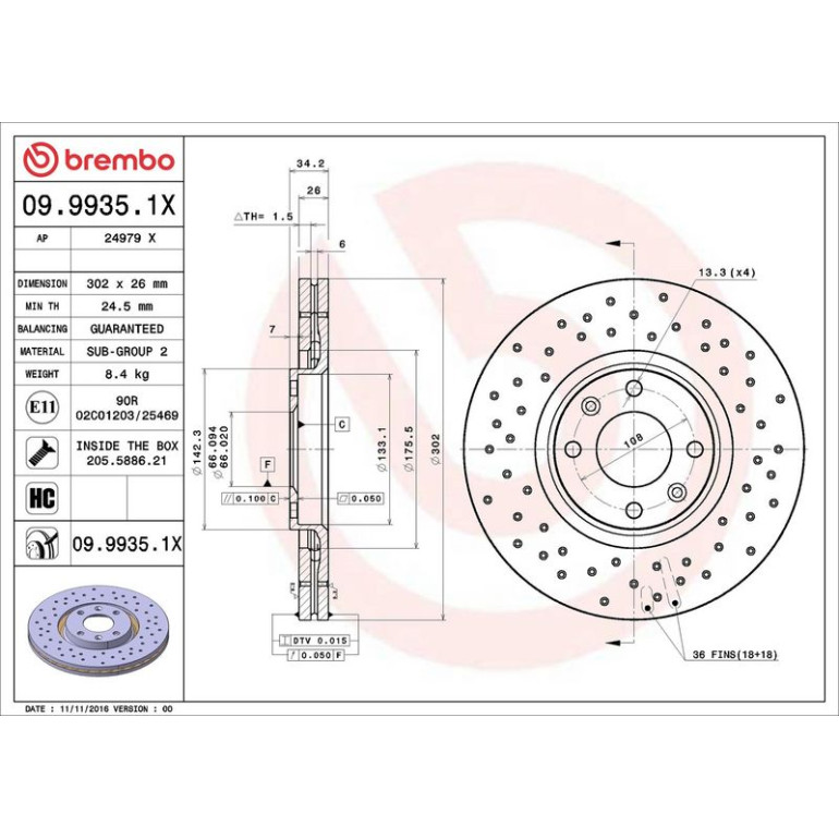 Bremsscheibe 09.9935.1X Bremsscheibe 09.9935.1X