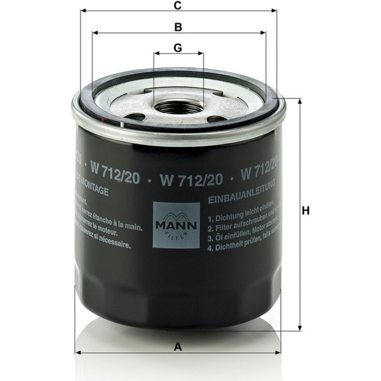 Ölfilter W 712/20 Ölfilter W 712/20