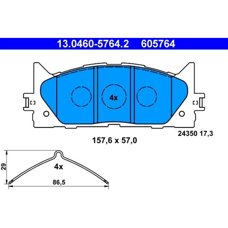 Bremsbelagsatz, Scheibenbremse 13.0460-5764.2 Bremsbelagsatz, Scheibenbremse 13.0460-5764.2