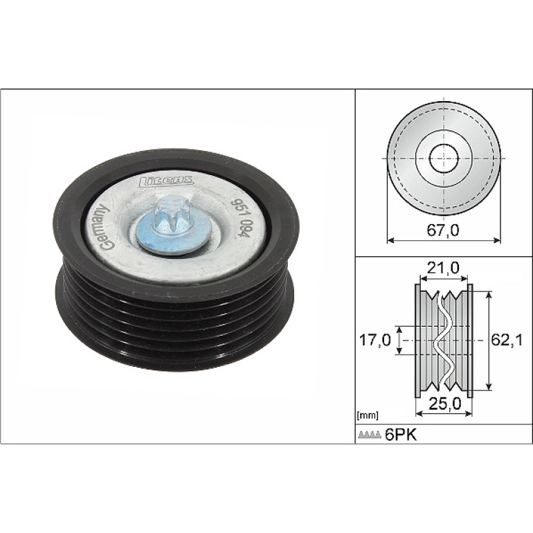 Umlenk-/Führungsrolle, Keilrippenriemen 532 0629 10