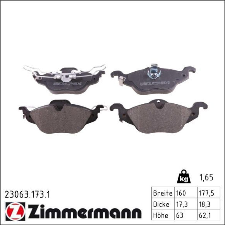Bremsbelagsatz, Scheibenbremse 23063.173.1 Bremsbelagsatz, Scheibenbremse 23063.173.1