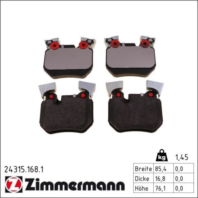 Bremsbelagsatz, Scheibenbremse 24315.168.1 Bremsbelagsatz, Scheibenbremse 24315.168.1