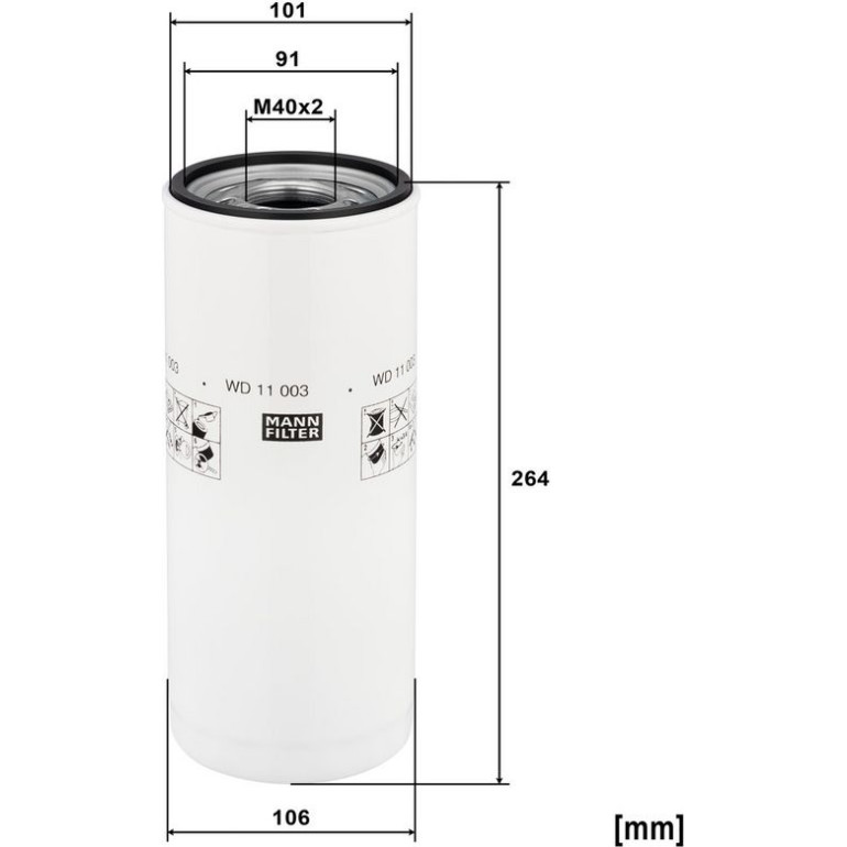Filter, Arbeitshydraulik WD 11 003 Filter, Arbeitshydraulik WD 11 003