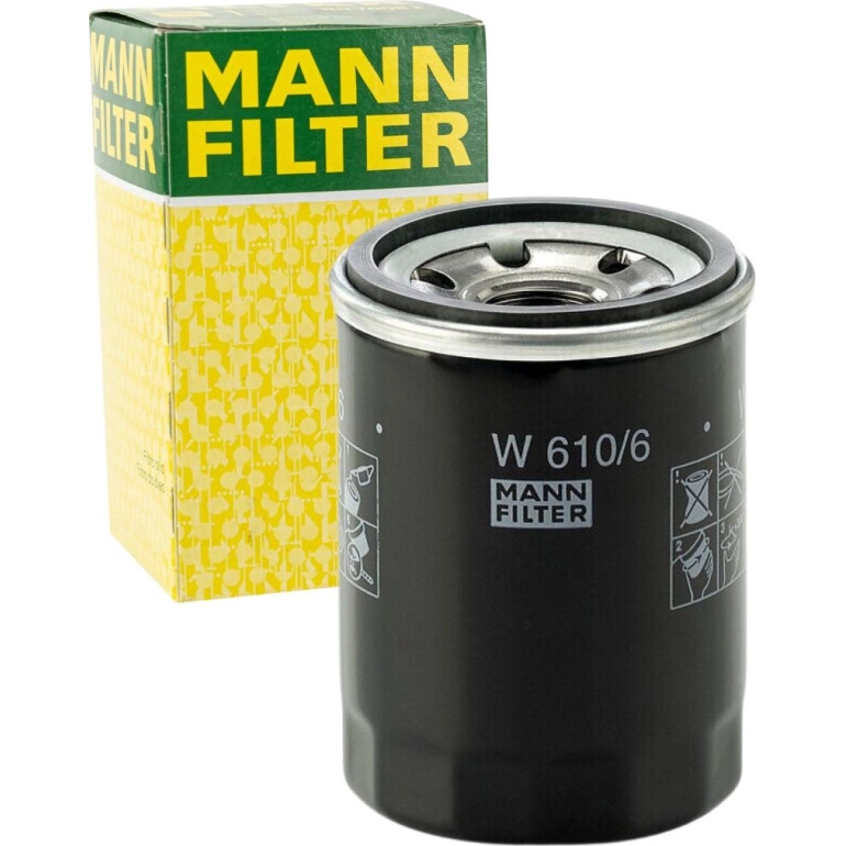 MANN-FILTER W 610/6 Ölfilter M 20 X 1.5, mit einem Rücklaufsperrventil, Anschraubfilter MANN-FILTER W 610/6 Ölfilter M 20 X 1.5, mit einem Rücklaufsperrventil, Anschraubfilter