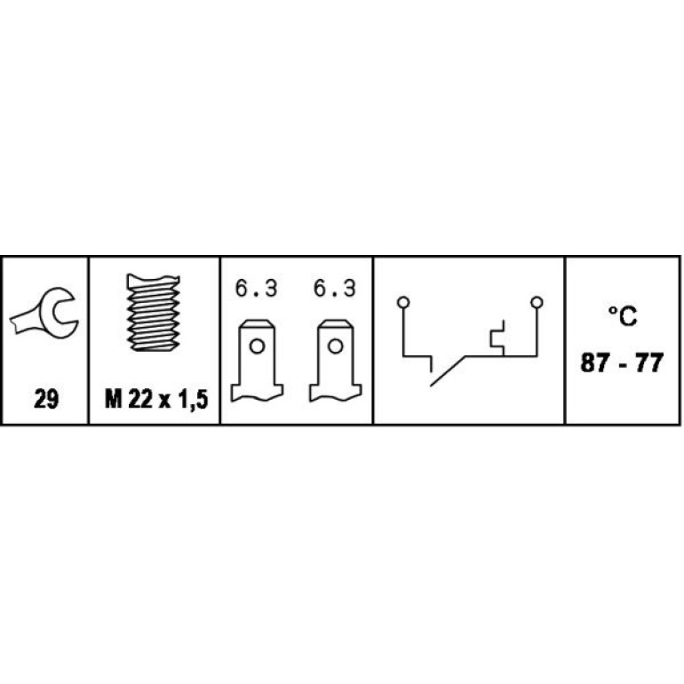 Temperaturschalter, Kühlerlüfter 6ZT 007 800-031 Temperaturschalter, Kühlerlüfter 6ZT 007 800-031