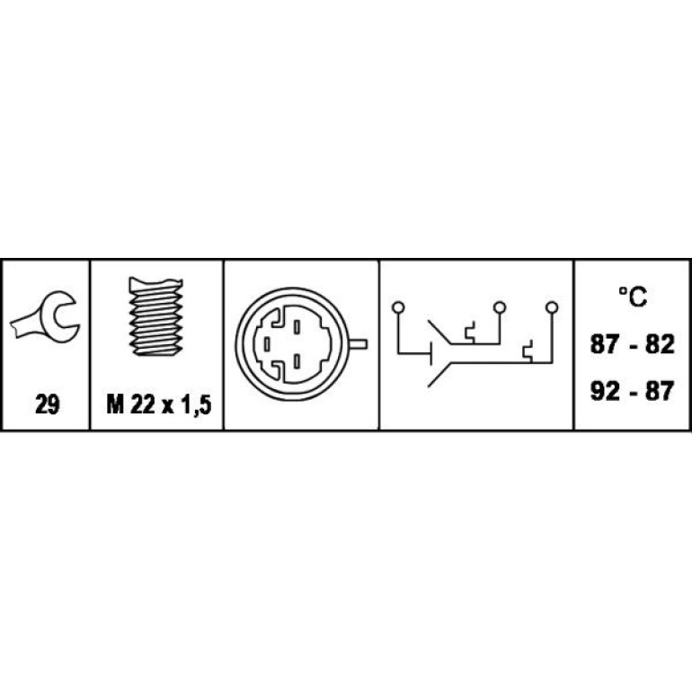Temperaturschalter, Kühlerlüfter 6ZT 007 837-031 Temperaturschalter, Kühlerlüfter 6ZT 007 837-031