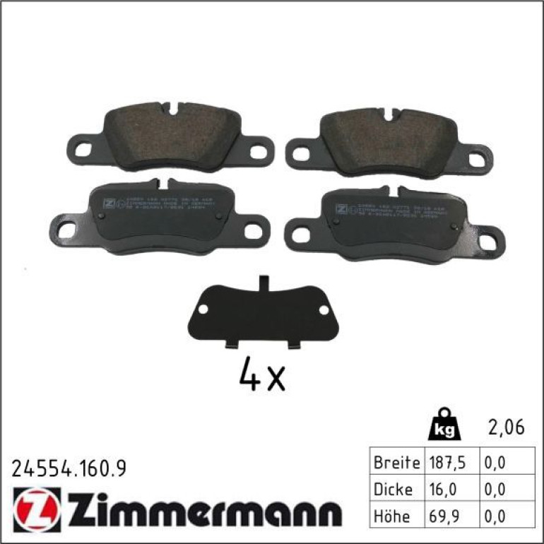 Bremsbelagsatz, Scheibenbremse 24554.160.9 Bremsbelagsatz, Scheibenbremse 24554.160.9