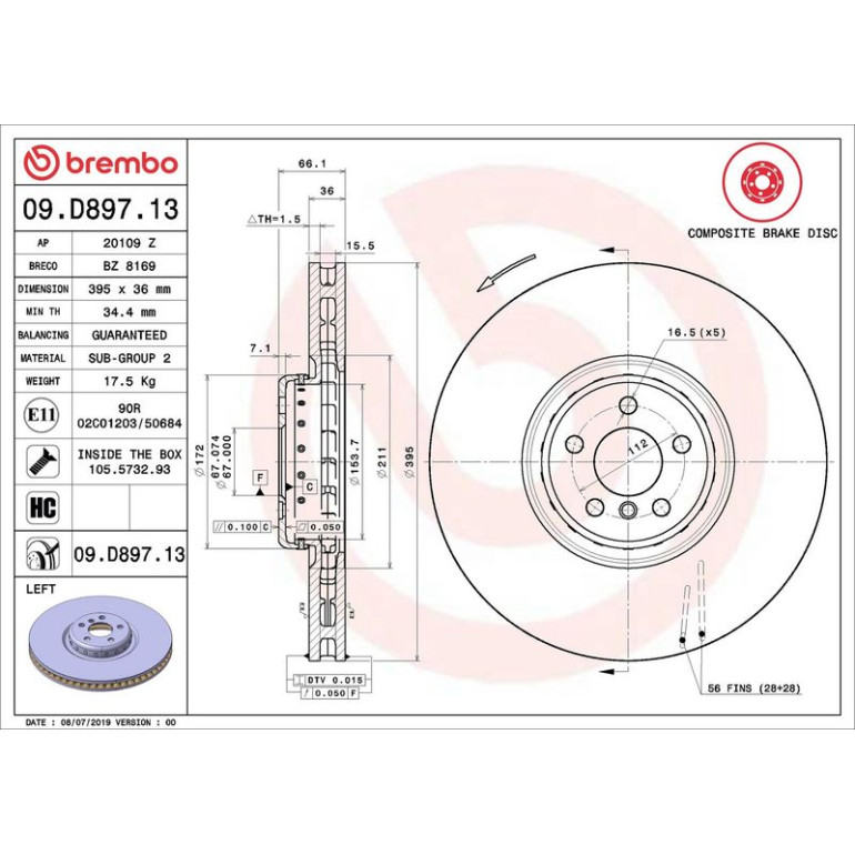 Bremsscheibe 09.D897.13 Bremsscheibe 09.D897.13