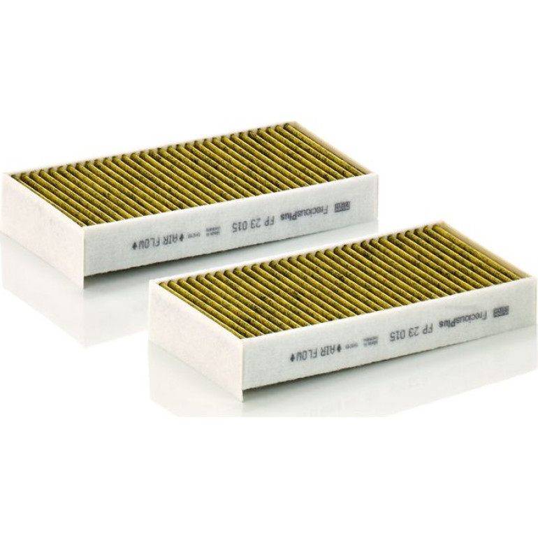 MANN-FILTER FP 23 015-2 Innenraumfilter FreciousPlus Aktivkohlefilter mit Polyphenol, antibakteriell, Feinstaubfilter (PM 2.5)