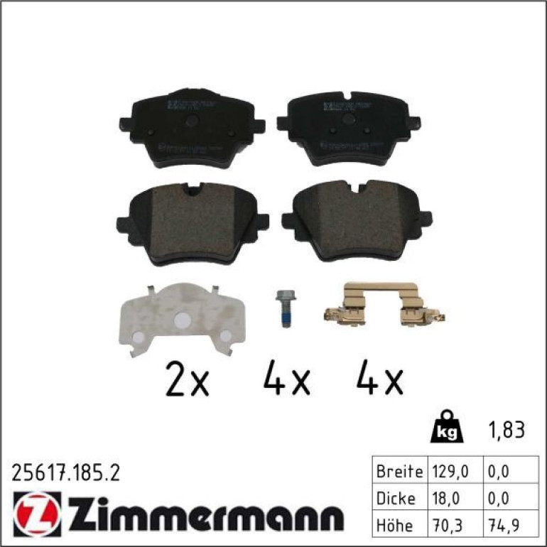 Bremsbelagsatz, Scheibenbremse 25617.185.2 Bremsbelagsatz, Scheibenbremse 25617.185.2