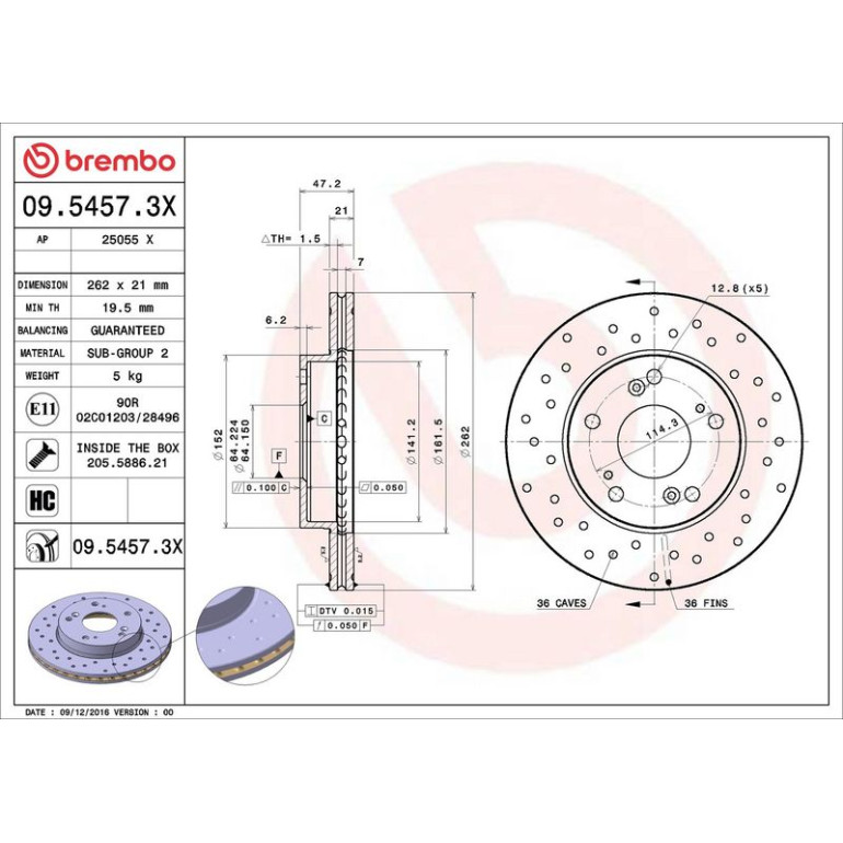 Bremsscheibe 09.5457.3X
