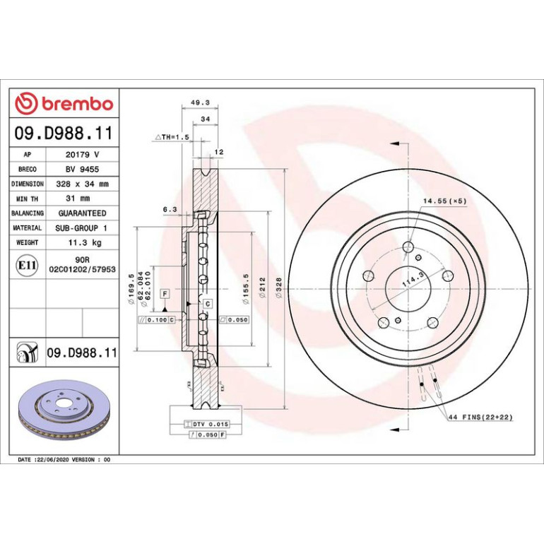 Bremsscheibe 09.D988.11