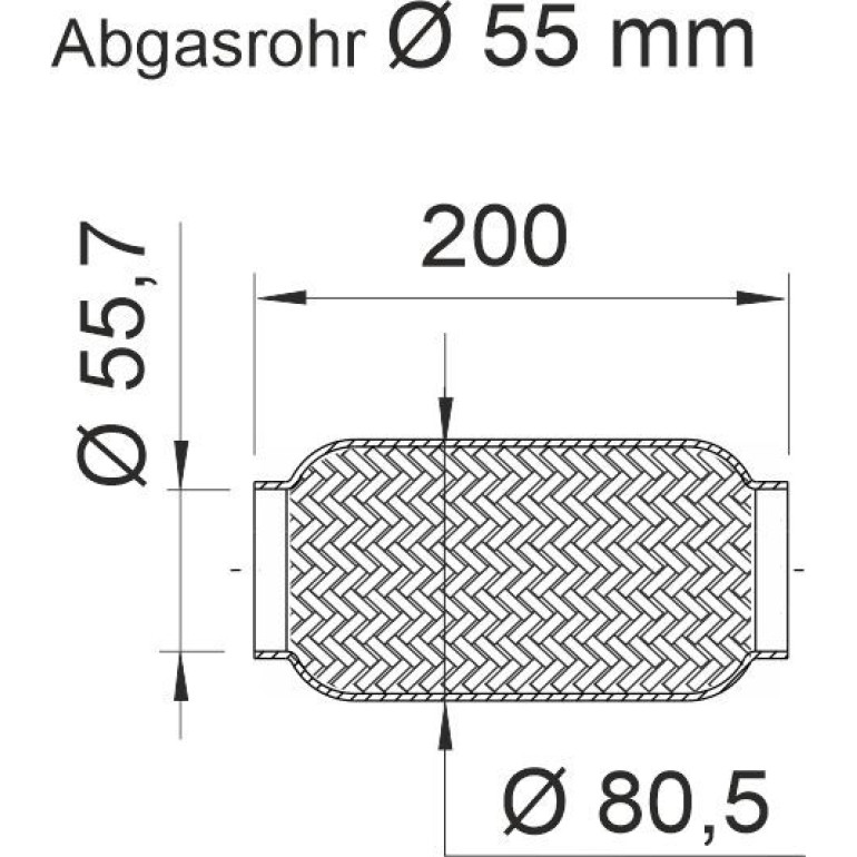Flexrohr, Abgasanlage 460057 Flexrohr, Abgasanlage 460057
