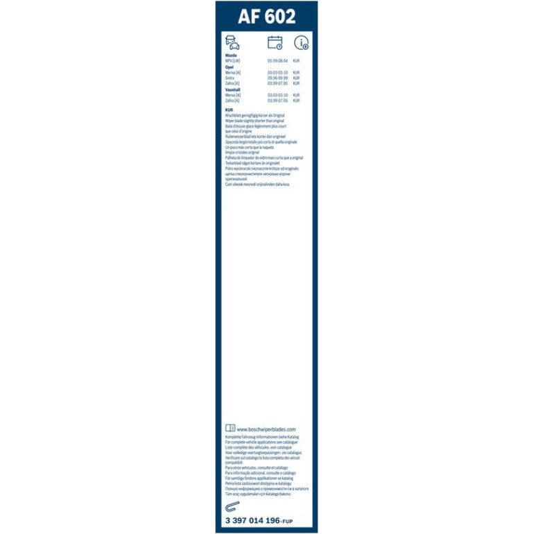 BOSCH AF 602 Scheibenwischer Aerofit 3 397 014 196 BOSCH AF 602 Scheibenwischer Aerofit 3 397 014 196