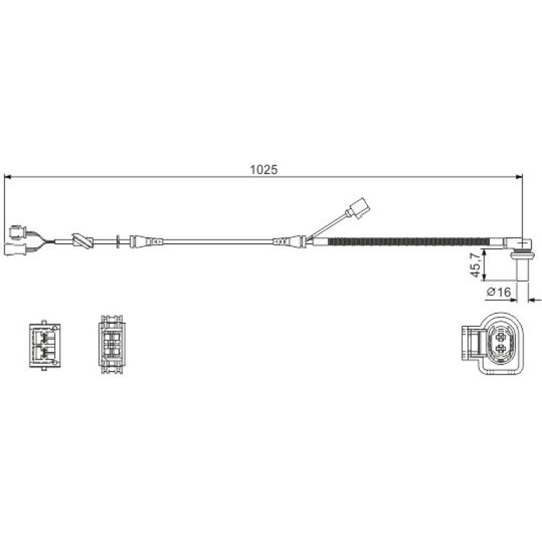 Sensor, Raddrehzahl 0 986 594 002 Sensor, Raddrehzahl 0 986 594 002