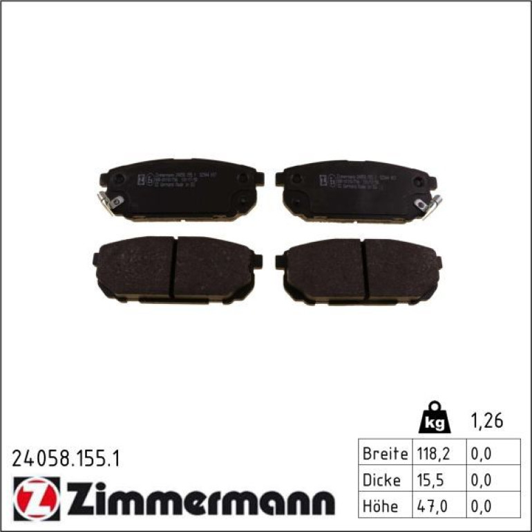 Bremsbelagsatz, Scheibenbremse 24058.155.1 Bremsbelagsatz, Scheibenbremse 24058.155.1