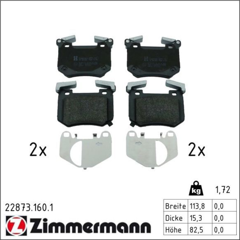 Bremsbelagsatz, Scheibenbremse 22873.160.1 Bremsbelagsatz, Scheibenbremse 22873.160.1