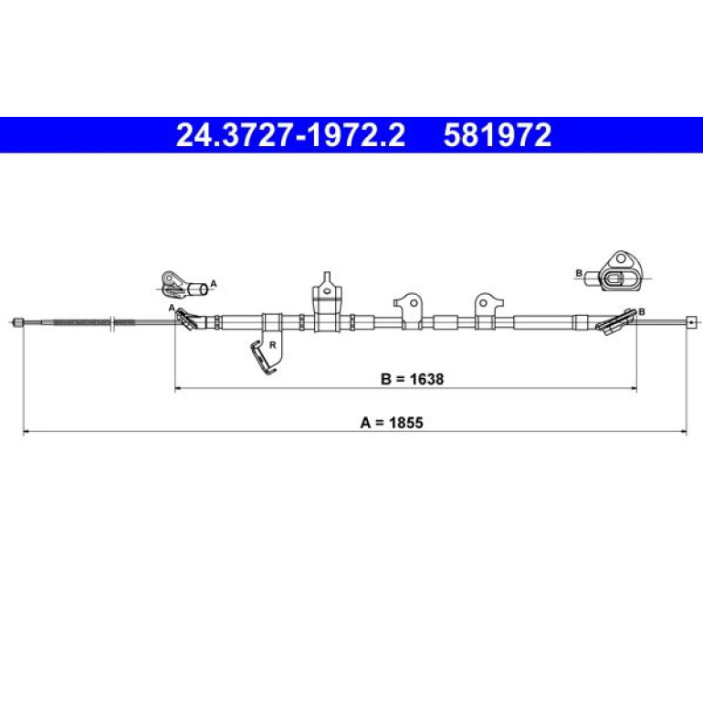 Seilzug, Feststellbremse 24.3727-1972.2 Seilzug, Feststellbremse 24.3727-1972.2
