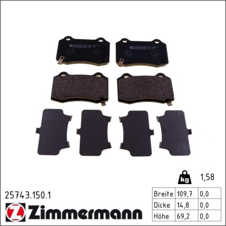 Bremsbelagsatz, Scheibenbremse 25743.150.1 Bremsbelagsatz, Scheibenbremse 25743.150.1