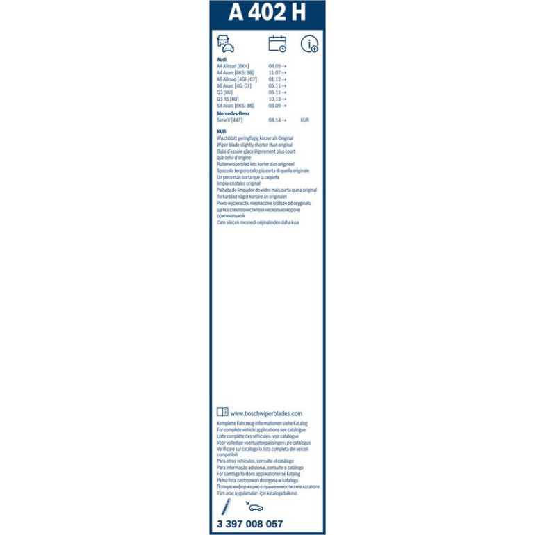 BOSCH A 402 H Scheibenwischer Rear Aerotwin 3 397 008 057
