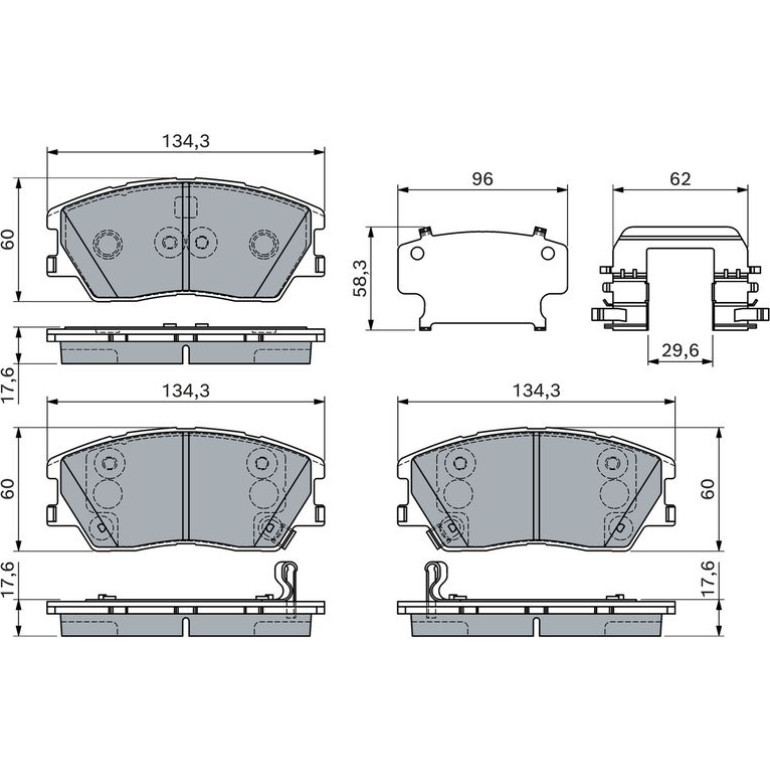 Bremsbelagsatz, Scheibenbremse 0 986 460 155 Bremsbelagsatz, Scheibenbremse 0 986 460 155