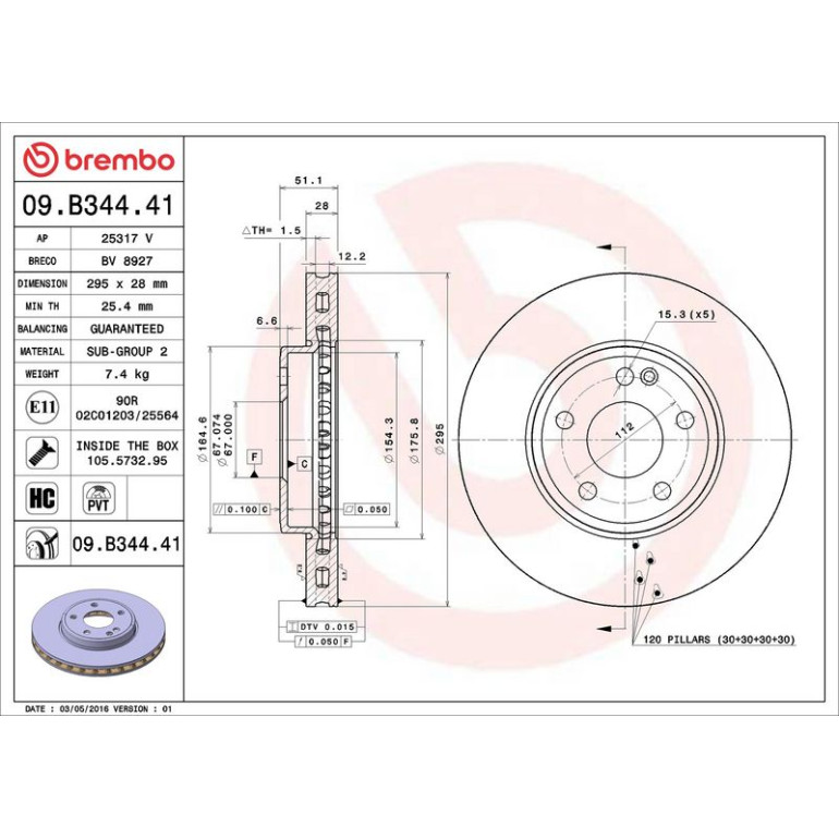 Bremsscheibe 09.B344.41 Bremsscheibe 09.B344.41