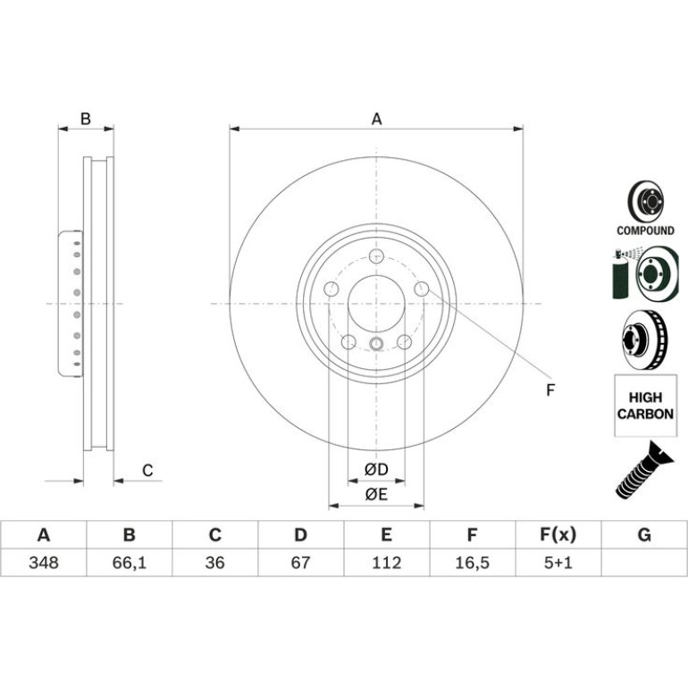 Bremsscheibe 0 986 479 F58 Bremsscheibe 0 986 479 F58