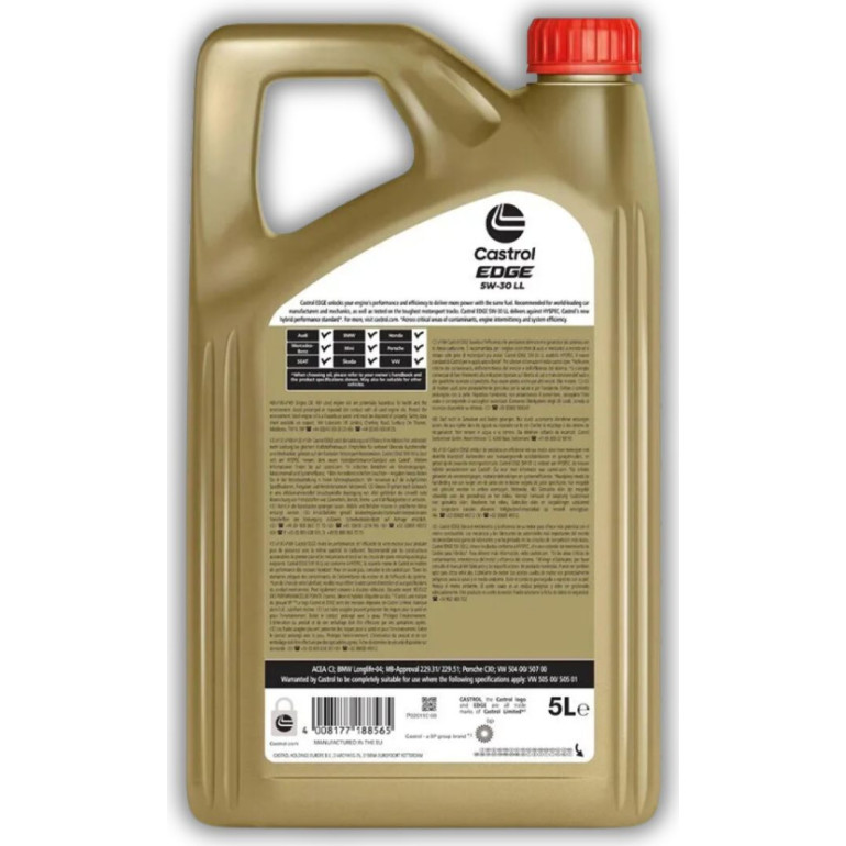 15F7E7 CASTROL EDGE LL 5W-30 Motoröl, 5l, Synthetiköl VW 504.00/507.00 15F7E7 CASTROL EDGE LL 5W-30 Motoröl, 5l, Synthetiköl VW 504.00/507.00