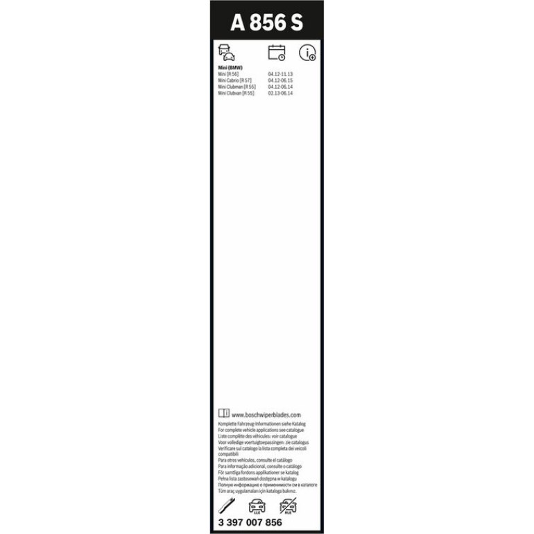 BOSCH A 856 S Scheibenwischer Aerotwin 3 397 007 856 BOSCH A 856 S Scheibenwischer Aerotwin 3 397 007 856