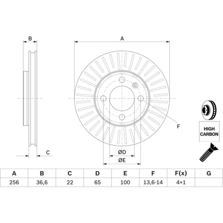 BOSCH 0 986 479 776 Bremsscheibe VORNE Ø 256mm Belüftet BOSCH 0 986 479 776 Bremsscheibe VORNE Ø 256mm Belüftet