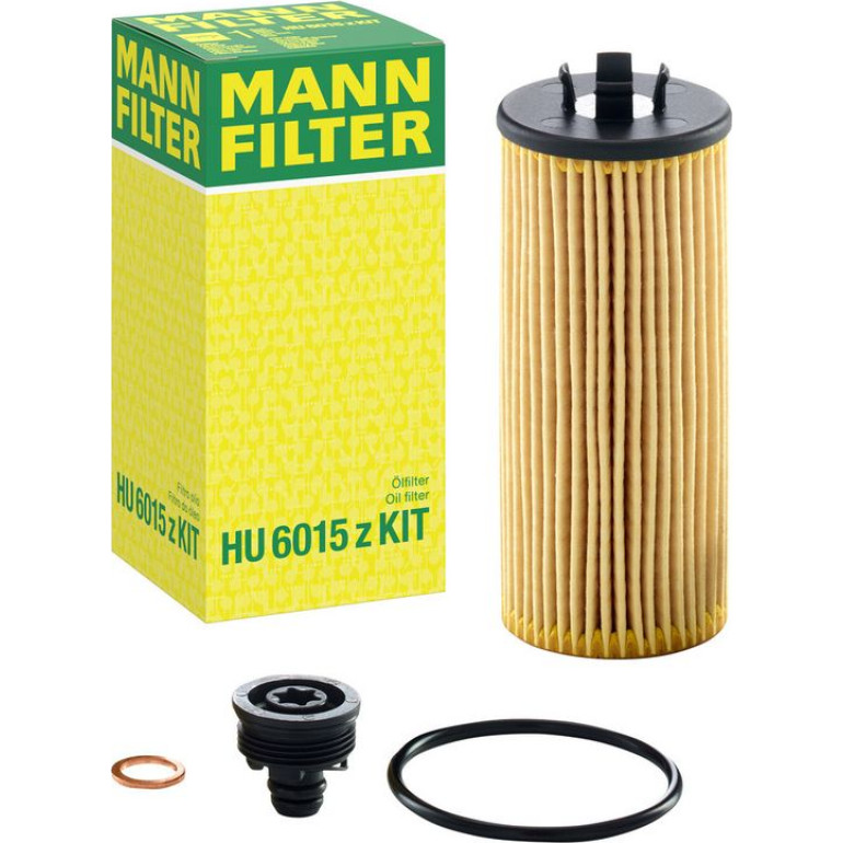MANN-FILTER HU 6015 z KIT Ölfilter mit Dichtung, Filtereinsatz