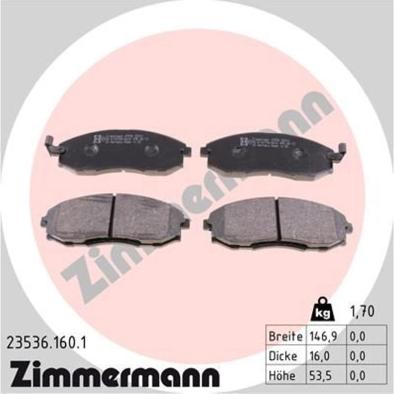 Bremsbelagsatz, Scheibenbremse 23536.160.1 Bremsbelagsatz, Scheibenbremse 23536.160.1