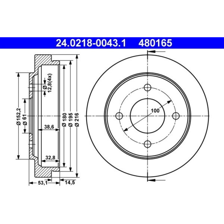 Bremstrommel 24.0218-0043.1