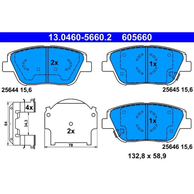Bremsbelagsatz, Scheibenbremse 13.0460-5660.2