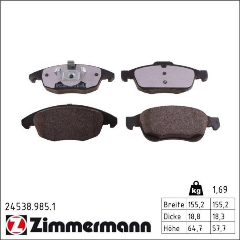 Bremsbelagsatz, Scheibenbremse 24538.985.1 Bremsbelagsatz, Scheibenbremse 24538.985.1
