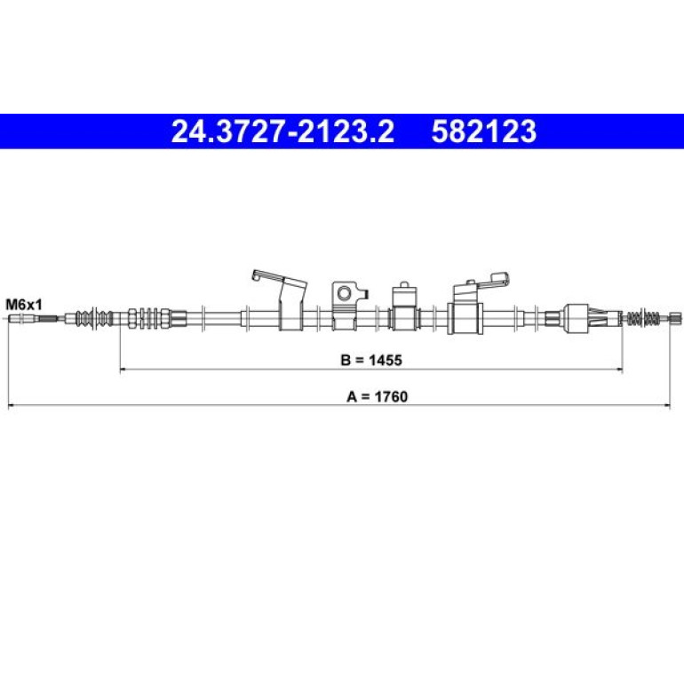 Seilzug, Feststellbremse 24.3727-2123.2 Seilzug, Feststellbremse 24.3727-2123.2