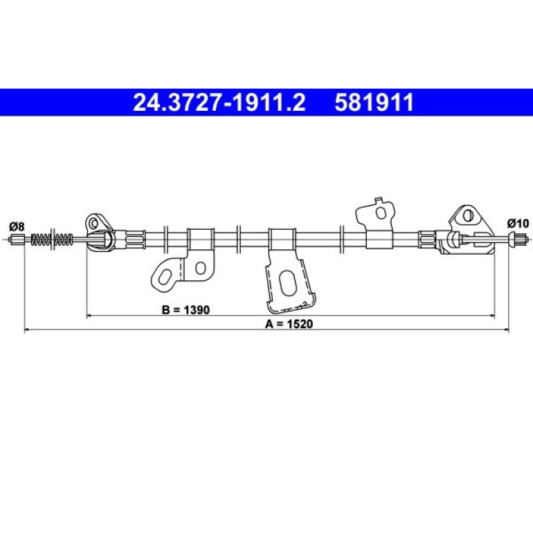 Seilzug, Feststellbremse 24.3727-1911.2 Seilzug, Feststellbremse 24.3727-1911.2