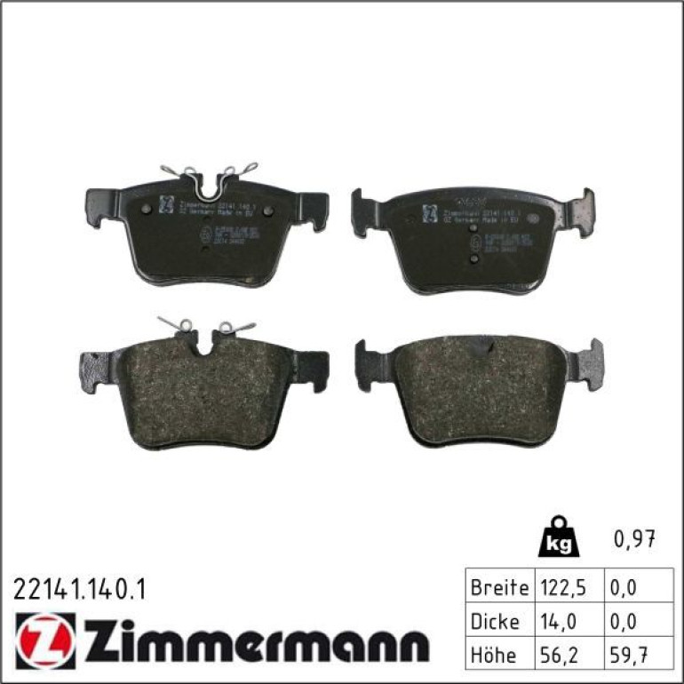 Bremsbelagsatz, Scheibenbremse 22141.140.1 Bremsbelagsatz, Scheibenbremse 22141.140.1