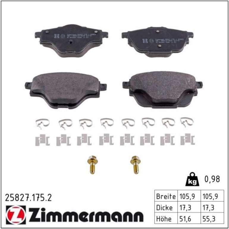Bremsbelagsatz, Scheibenbremse 25827.175.2 Bremsbelagsatz, Scheibenbremse 25827.175.2
