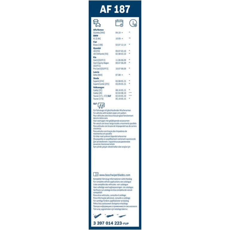 BOSCH AF 187 Scheibenwischer Aerofit 3 397 014 223 BOSCH AF 187 Scheibenwischer Aerofit 3 397 014 223