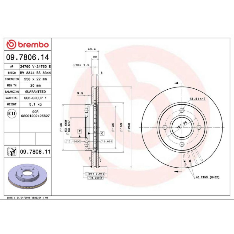 Bremsscheibe 09.7806.11