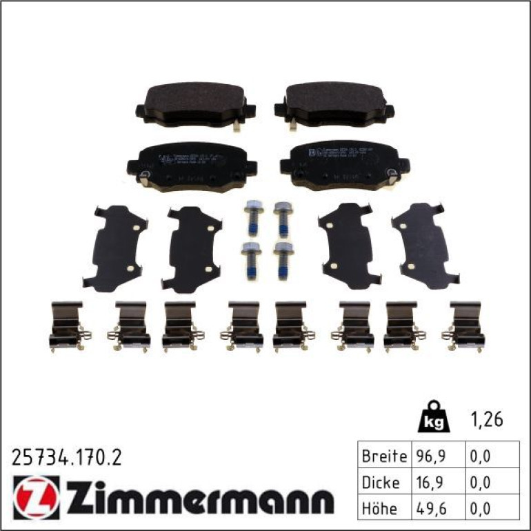 Bremsbelagsatz, Scheibenbremse 25734.170.2 Bremsbelagsatz, Scheibenbremse 25734.170.2