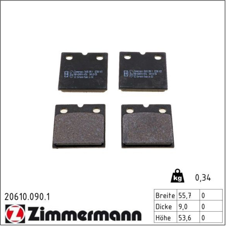 Bremsbelagsatz, Scheibenbremse 20610.090.1 Bremsbelagsatz, Scheibenbremse 20610.090.1