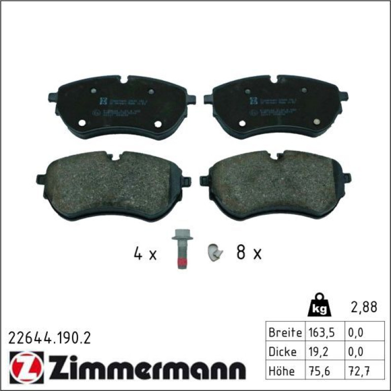 Bremsbelagsatz, Scheibenbremse 22644.190.2 Bremsbelagsatz, Scheibenbremse 22644.190.2