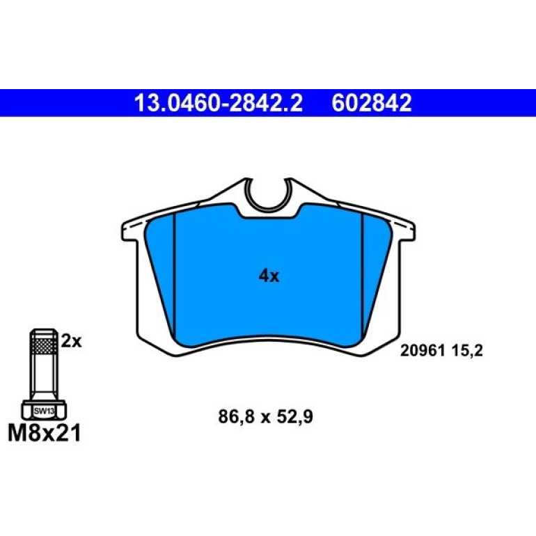 Bremsbelagsatz, Scheibenbremse 13.0460-2842.2 Bremsbelagsatz, Scheibenbremse 13.0460-2842.2